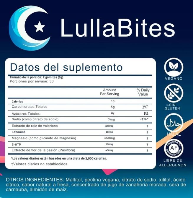 LullaBites Gominolas de Sueño Profundo – Estrellas de Fresa
